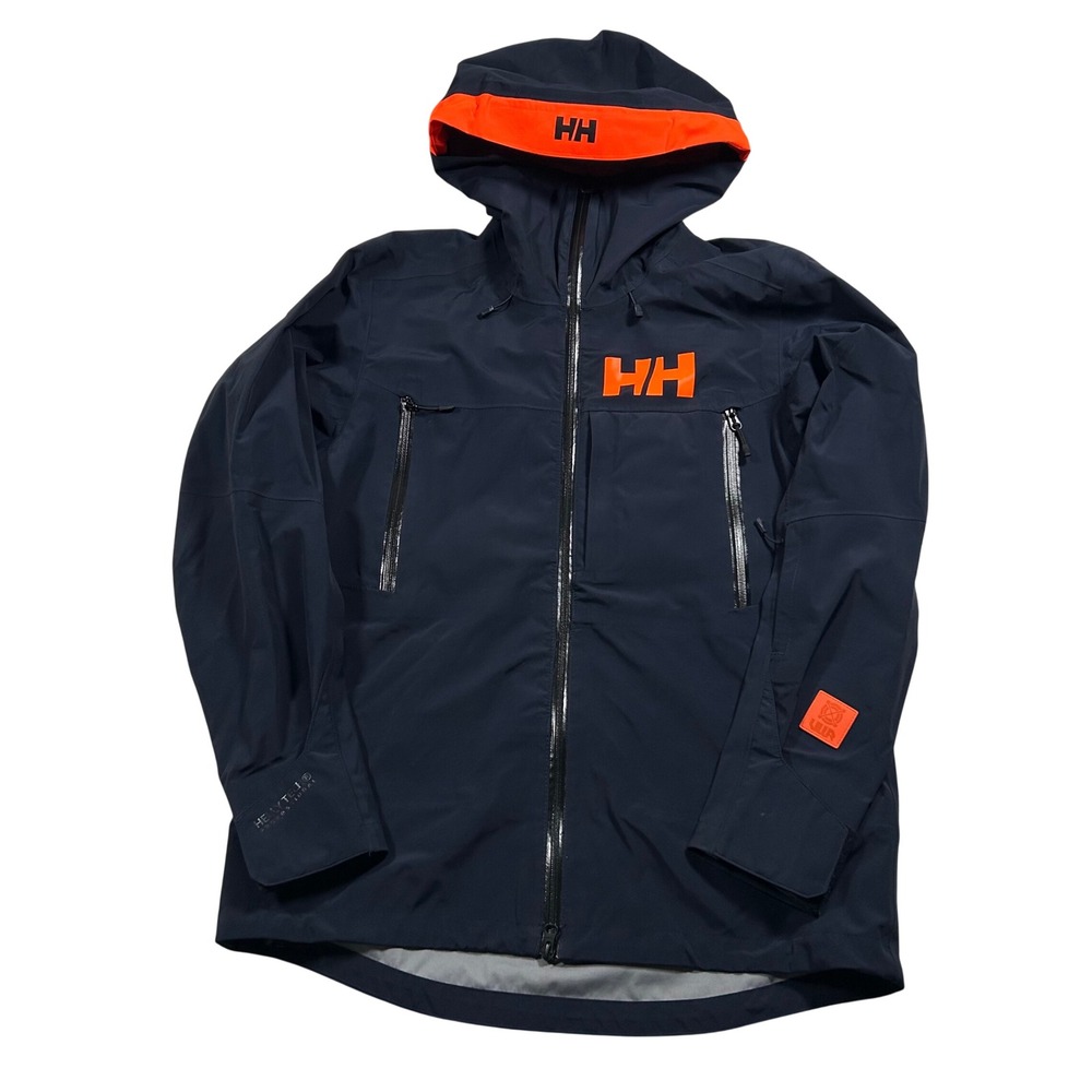 Helly Hansen Jacket Sogn Shell 2.0 Mens Medium Blue Ski Snowboard Recco Hood Zip